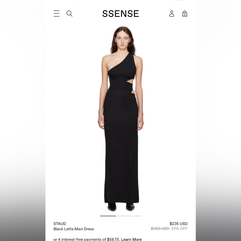 STAUD Black Letta Maxi Dress, RTR - Picture 4 of 10
